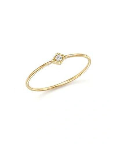 Zoë Chicco 14k Yellow Gold Diamond-shape Ring With Diamond