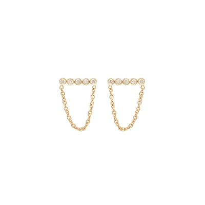 Zoë Chicco 14k Yellow Gold Draped Bezel Diamond Bar Studs