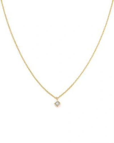 Zoë Chicco 14k Yellow Gold Princess Diamond Choker Necklace, 14 In White/gold