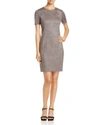 Elie Tahari Emily Faux-suede Sheath Dress In Chickory