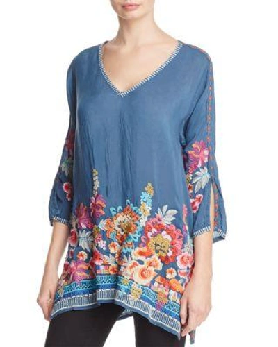 Johnny Was Araxi Floral Embroidered Tunic In Spruce