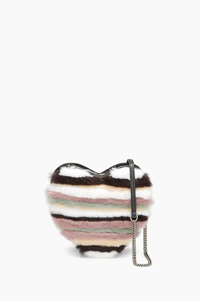 Rebecca Minkoff Heart Fur Crossbody In Neutral Multi