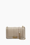 Rebecca Minkoff 'chevron Quilted Love' Crossbody Bag - Beige In Taupe