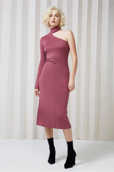 Keepsake Shimmer Knit Dress In Mulberry