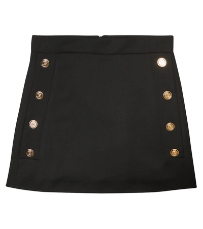 Balmain Teen Embossed-button Detail Skirt In 930-nero