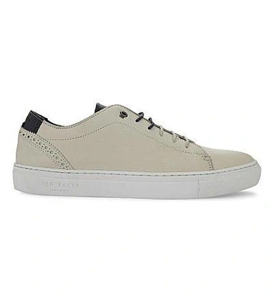 Ted Baker Duuke Brogue Detail Leather Trainers In White
