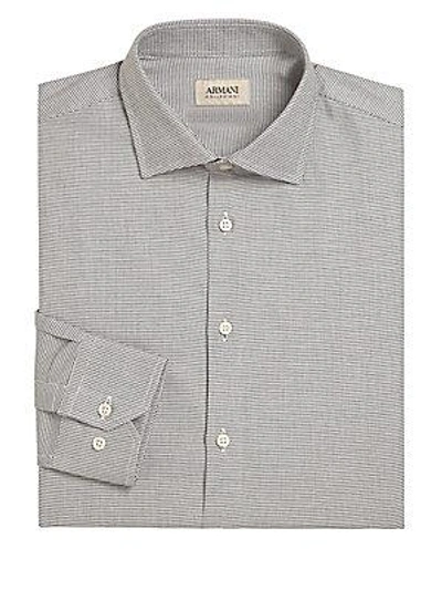 Giorgio Armani Regular-fit Micro Printed Shirt In Multi