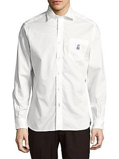Psycho Bunny Modern Fit Cotton Button-down Shirt In Blue