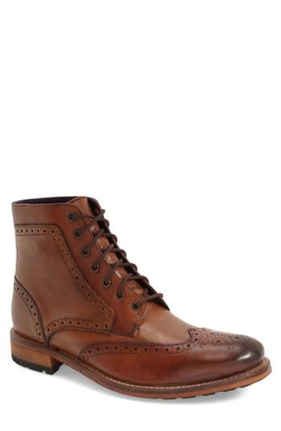 Ted Baker 'sealls 3' Wingtip Boot In Tan Leather