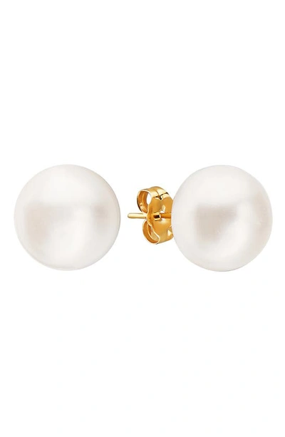 Effy 14k Yellow Gold 11mm Cultured Freshwater Pearl Stud Earrings In White