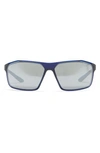 Nike Windstorm 65mm Rectangular Sunglasses In Matte Midnight Navy/ Grey