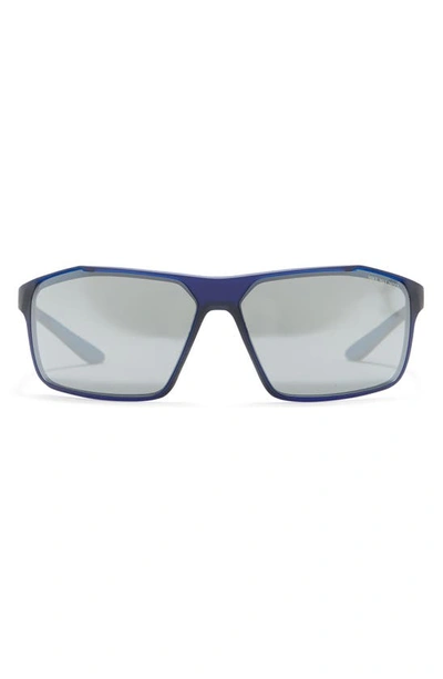 Nike Windstorm 65mm Rectangular Sunglasses In Matte Midnight Navy/ Grey