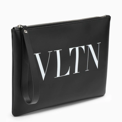 Valentino Garavani Large Vltn Pouch In Black Leather