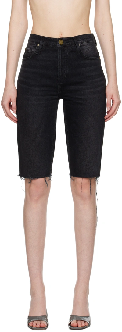 Frame Wide-leg Denim Shorts In Supernova Fray