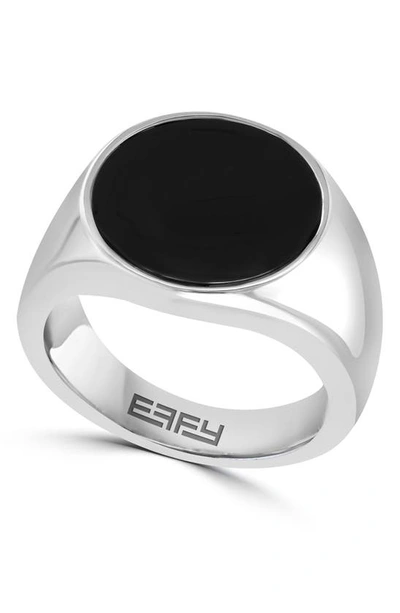 Effy Sterling Silver Onyx Signet Ring In Black