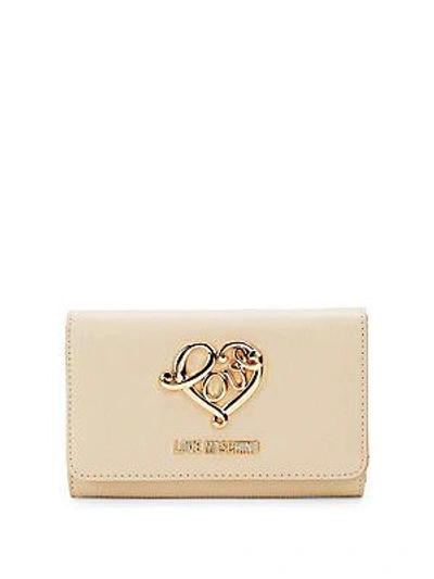 Love Moschino Love Fold Over Wallet In Ivory