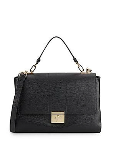 Versace Top Handle Mini Leather Shoulder Bag In Nero