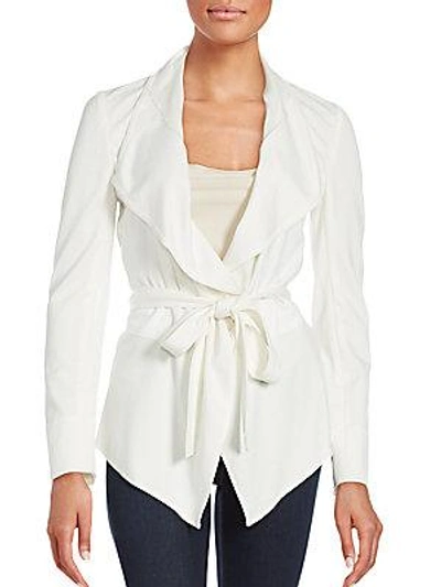 Magaschoni Tie-up Belt Solid Jacket In White