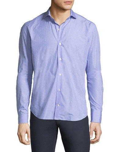 Culturata Tailored Fit Soft Touch Fil Coupe Sport Shirt In Blue