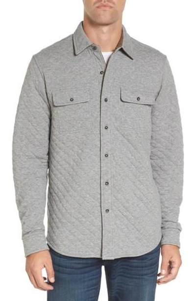 Tailor Vintage Reversible Double-face Quilted Shirt In Med Grey Htr/ Army Htr Quilted