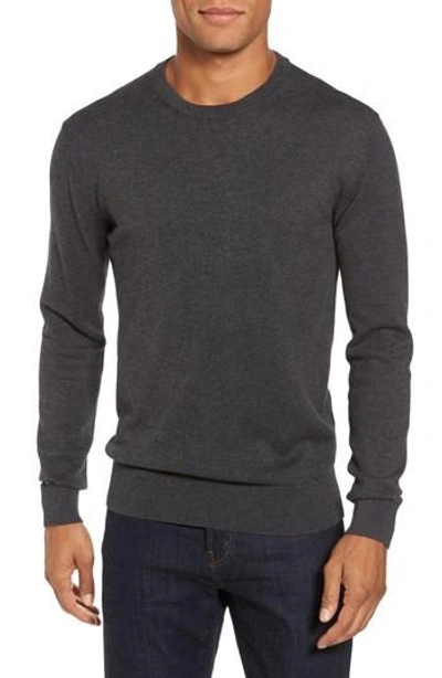 French Connection Portrait Crewneck Sweater In Charcoal Mel