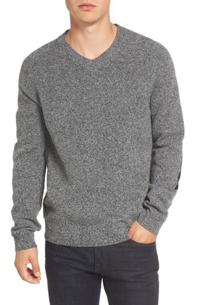 French Connection Elbow Patch Sweater In Charcoal Twist/ Black