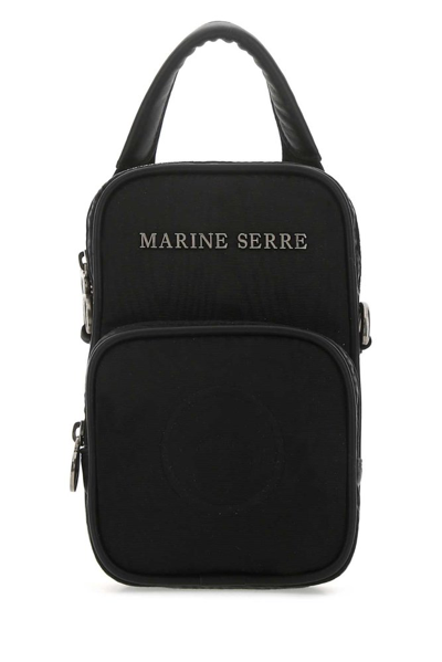 Marine Serre Logo Plaque Tote Bag In Black