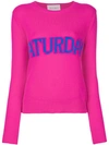 Alberta Ferretti Saturday Intarsia Wool And Cashmere-blend Jumper In Pink