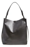 Allsaints 'paradise North/south' Calfskin Leather Tote - White In Nude Stone