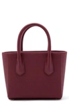Dagne Dover Petite Signature Coated Canvas Tote - Burgundy In Syrah