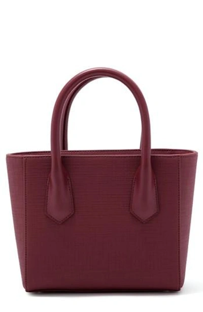 Dagne Dover Petite Signature Coated Canvas Tote - Burgundy In Syrah