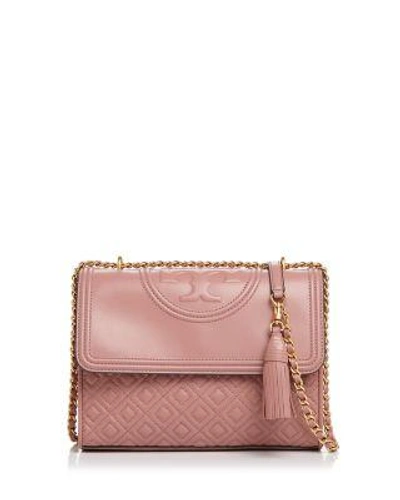 Tory Burch Fleming Quilted Lambskin Leather Convertible Shoulder Bag - Pink In Pink Magnolia/gold