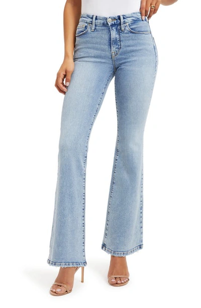 Good American Good Legs Split Pocket Flare Jeans In Indigo