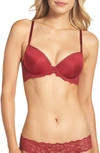 Calvin Klein Seductive Comfort Lace Demi Lift Convertible Bra In Intoxicated Red