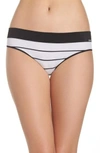 Dkny Litewear Seamless Thong In Poplin Stripe/ Blk/ Poplin Ed5