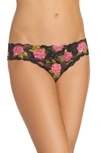 Honeydew Intimates Honeydew Lace Thong In Black Roses