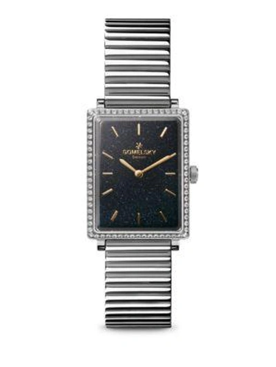 Shinola Shirley Fromer Diamond & Stainless Steel Bracelet Watch In Silver