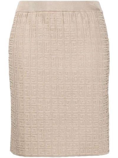 Givenchy 4g Knit Pencil Skirt In Beige Clair