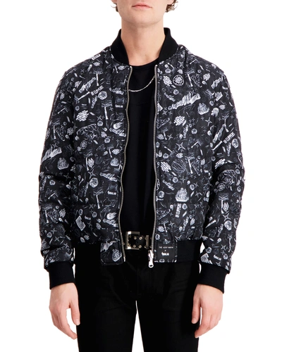 The Very Warm Men's La Clippers Reversible Bomber Jacket In Bkclp