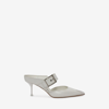 Alexander Mcqueen Punk Sandal With Buckle In Ivory/silver