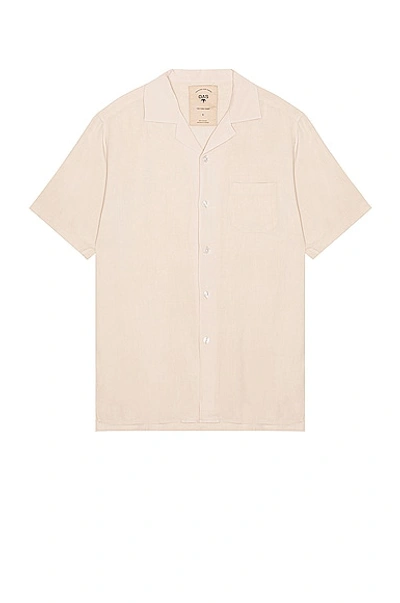 Oas The Cuba Camp-collar Woven Shirt In Sand