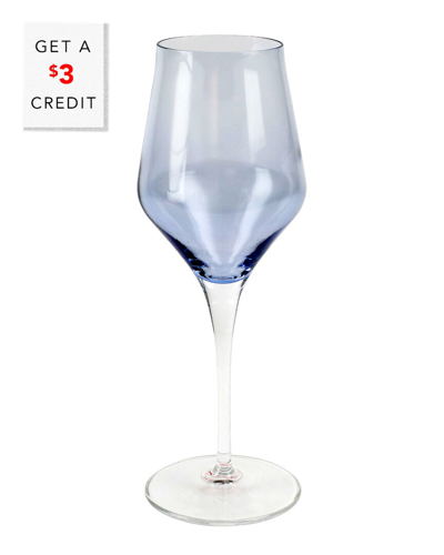 Vietri Contessa Wine Glass In Blue