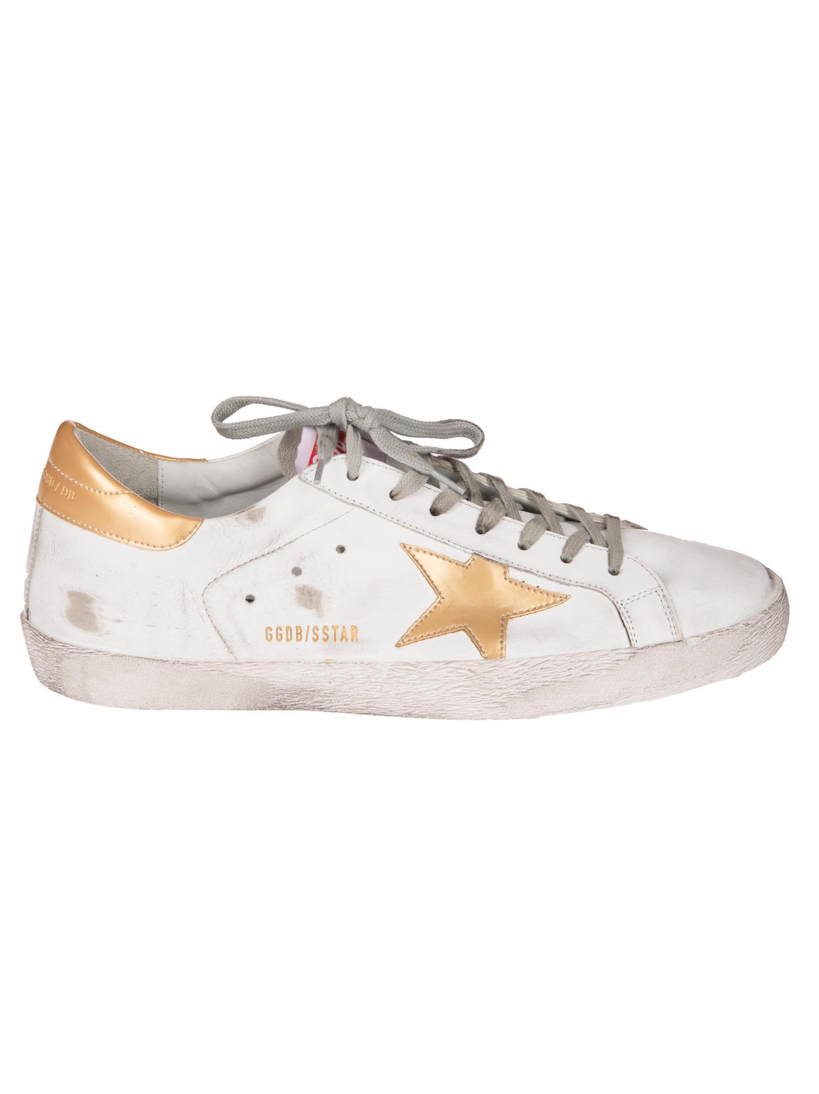 Golden Goose Superstar Sneakers In White-gold Star | ModeSens