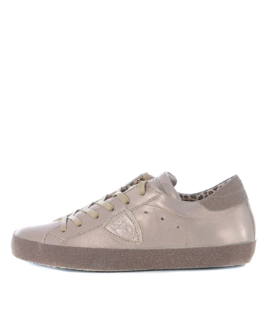 Philippe Model Glitter Effect Sneakers In Champagne