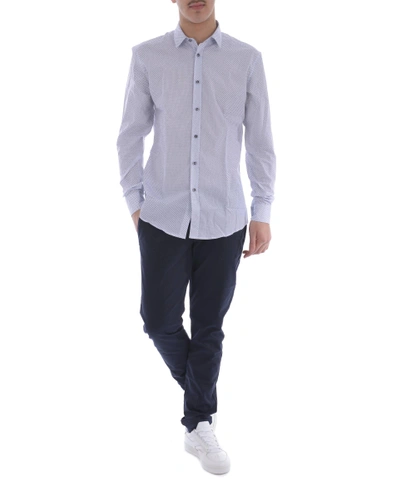 Daniele Alessandrini Printed Shirt In Bianco-blu
