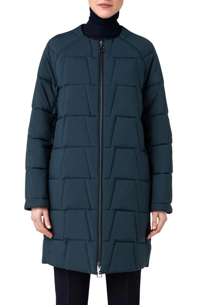Akris Reversible Techno-quilted Puffer Jacket In Gallus Green Navy