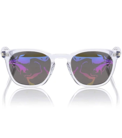 Saint Laurent Classic 28 Sunglasses In Transparent White In Multicoloured