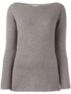 Fashion Clinic Boat Neck Jumper In Neutrals