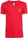 Versace V-neck Medusa Logo T-shirt In Red