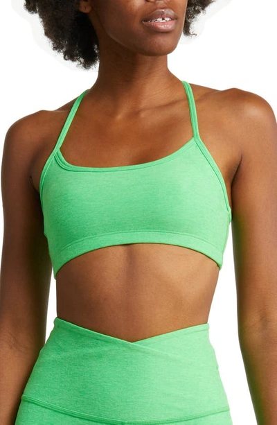 Beyond Yoga Space Dye Slim Racerback Sports Bra In Honeydew Pop Heather